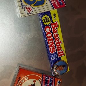 Never opened  baseball coins an two packs cards new